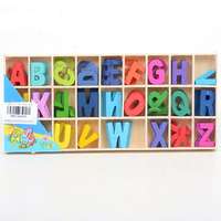 Magic Toys Színes ABC betűk fából 130 db-os szett fa tárolóban