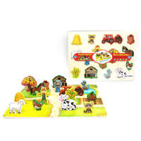 Magic Toys A farm állatai fa kétoldalú forma puzzle