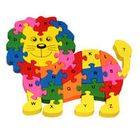 JobbAron Fa oktató puzzle oroszlán