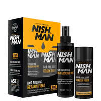 Nishman Nishman Hair Building Keratin Fiber + Locking Mist Set/Dark Brown 20g+100ml