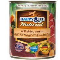 Happy & Fit Happy Fit Natural Dog Konzerv Vadhús Bárány Burgonyával-Sáfrányolajjal 400g