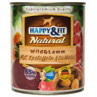 Happy & Fit Happy Fit Natural Dog Konzerv Vadhús Bárány Burgonyával-Sáfrányolajjal 800g
