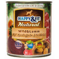 Happy &amp; Fit Happy Fit Natural Dog Konzerv Vadhús Bárány Burgonyával-Sáfrányolajjal 800g