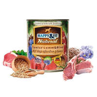 Happy & Fit Happy&Fit Natural Dog Konzerv Senior Bárány Marha Zabliszttel Lenmagolajjal 800g