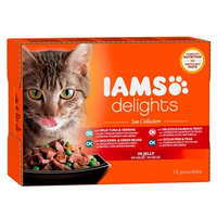 IAMS Iams Cat Delights SEA IN JELLY multipack, többféle halas íz, zamatos aszpikban 12x85g