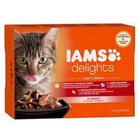 IAMS Iams Cat Delights LAND IN GRAVY multipack, többféle íz, ízletes szószban 12x85g