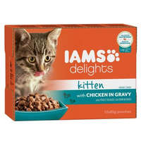 IAMS Iams Cat Delights Kitten&Junior csirke falatkák ízletes szószban, multipack 12x85g