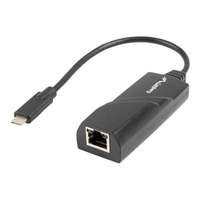 Gembird Lanberg USB C Gigabit hálózati adapter, fekete (NC-1000-02)