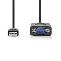 Nedis Nedis USB A 2.0 dugó - RS232 dugó Konverter 0.9 m-es kábel (CCGW60852BK09)