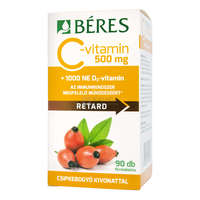 Béres Béres C-vitamin 500 mg retard filmtabletta csipkebogyó kivonattal + 1000 NE D3-vitamin 90 db