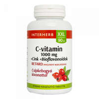 Interherb Interherb XXL C- vitamin 1000 mg + Cink + Bioflavonoidok tabletta 90 db