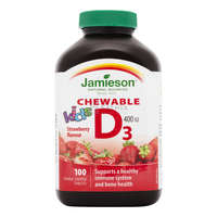 Jamieson Jamieson D3-vitamin Kids rágótabletta - eper ízesítéssel gyerekeknek 100 db