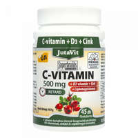 JutaVit JutaVit C-vitamin 500 mg D3-vitamin +Cink +csipkebogyó kivonat retard filmtabletta 45 db
