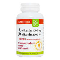 Interherb Interherb C-vitamin 1000 mg + D3-vitamin 2000 NE retard tabletta 90 db