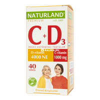 Naturland Naturland 1000 mg C-vitamin + 4000 NE D-vitamin tabletta 40 db