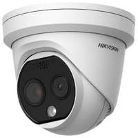 Hikvision IP hő- (256x192) 90°x65,4° és láthatófény (4 MP) kamera; -20°C-150°C; villogó fény/hangriasztás