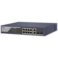 Hikvision 10 portos PoE switch (125 W); 8 PoE + 2 kombinált uplink port; smart menedzselhető