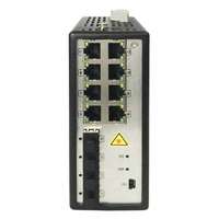 Hikvision 12 portos ipari Gbit PoE switch (240 W); 8 PoE+/ 4 SFP uplink; menedzselhető(hálózat/soros port)