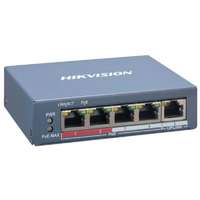 Hikvision 5 portos PoE switch (60 W); 4 PoE + 1 uplink port; smart menedzselhető