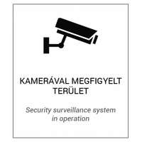 Nestron Magyar és angol nyelvű figyelmeztető matrica: "Kamerával megfigyelt terület"; 175x200 mm