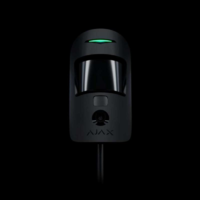 Ajax MotionCam PIR mozgásérzékelő beépített kamerával; riasztás kiegészítése képpel; fekete