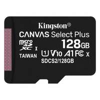 Kingston 128GB micro SD kártya; microSDXC; Class 10 UHS-I; adapterrel