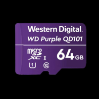 Western Digital WD Purple 64GB micro SD kártya; microSDXC; Class 10 UHS-I; 24/7; 100MB/s-60MB/s