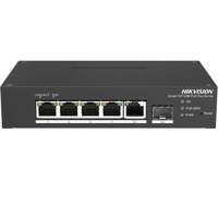 Hikvision Din sines, Smart/Web menedzselt, 100M POE Switch, 60W, 4+2port