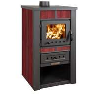 Alpina szabadon álló bordó csempés kandalló 8kw