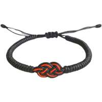 Karkötőshop.hu Fekete védelem karkötő - fekete - piros csomóval