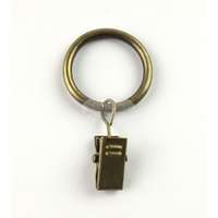 Fém karika csipesszel óarany színű - 16 és 19 mm átmérőjű karnisrúdhoz