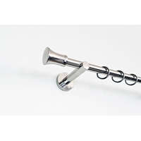 Roma 1 rudas fényes inox színű fém karnis szett