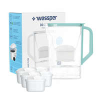 Wessper Wessper D3 Slim Aquaclassic 2,7 l-es hűtőszekrény szűrőkancsó + 6x AquaClassic szűrőpatron