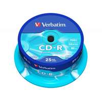 VERBATIM CD-R lemez, 700MB, 52x, 25 db, hengeren, VERBATIM "DataLife"