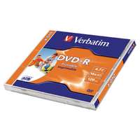 VERBATIM DVD-R lemez, nyomtatható, matt, ID, 4,7GB, 16x, 1 db, normál tok, VERBATIM