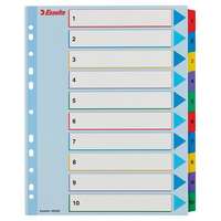 ESSELTE Regiszter, laminált karton, A4 Maxi, 1-10, újraírható, ESSELTE