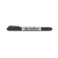 FLEXOFFICE Alkoholos marker, 0,4/1,0 mm, kúpos, kétvégű, FLEXOFFICE "PM01", fekete