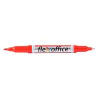 FLEXOFFICE Alkoholos marker, 0,4/1,0 mm, kúpos, kétvégű, FLEXOFFICE "PM01", piros