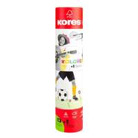 KORES Színes ceruza készlet, háromszögletű, 1 grafittal, 1 hegyezővel, KORES "KOLORES Twist & Turn", 12 különböző szín