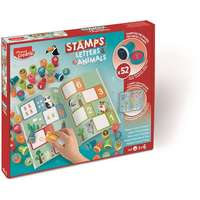 MAPED CREATIV Nyomdázó készlet, foglalkoztató füzettel, MAPED CREATIV "Stamps", betűk és állatok
