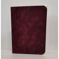 . Oklevéltartó, A4, exkluzív, plüss, 4 fém sarokkal, bordó