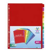 VIQUEL Regiszter, műanyag, A4 Maxi, 12 részes, VIQUEL
