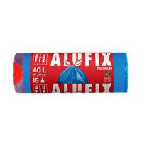 ALUFIX Szemeteszsák, zárószalagos, 40 l, 15 db, 60x60 cm, 20 µ, ALUFIX, kék