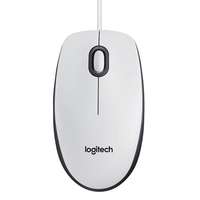 LOGITECH Egér, vezetékes, optikai, normál méret, USB, LOGITECH "M100", fehér
