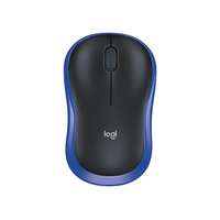 LOGITECH Egér, vezeték nélküli, optikai, közepes méret, USB, LOGITECH "M185", kék