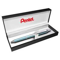 PENTEL Zseléstoll, 0,35 mm, nyomógombos, aquamarin tolltest, PENTEL "EnerGel BL-407" kék