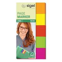 SIGEL Jelölőcímke, papír, 5x40 lap, 20x50 mm, SIGEL "Neon", vegyes szín