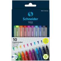 SCHNEIDER Golyóstoll készlet, 0,5 mm, kupakos, SCHNEIDER "Vizz", vegyes színek