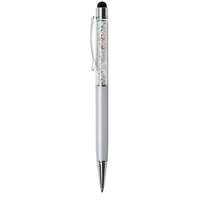 ART CRYSTELLA Golyóstoll, krémfehér, felül színjátszós fehér SWAROVSKI® kristállyal töltve, érintővel, 14 cm, ART CRYSTELLA®