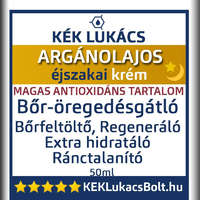 KÉK Lukács Kék Lukács Bőrfeltöltő Argánolajos Éjszakai Bőr-Öregedésgátló krém (Arc, Kéz) 50ml